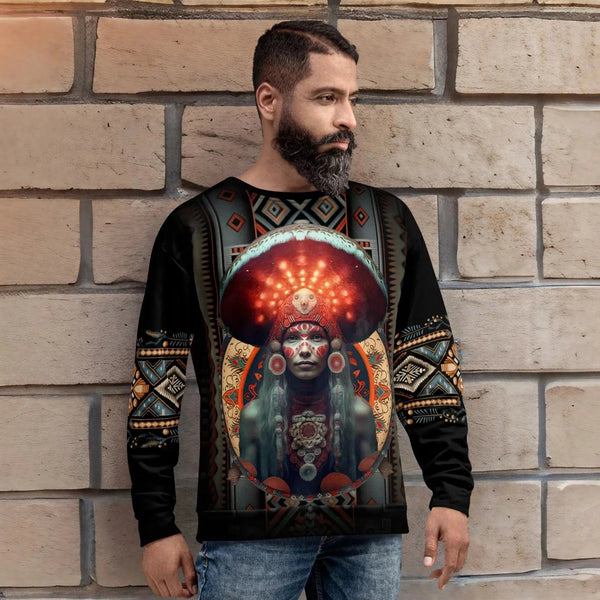 "Amanita Collection Sweatshirt reflecting Yakut culture and Amanita muscaria."
